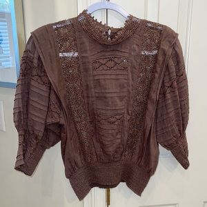 New Free People cotton eyelet blouse